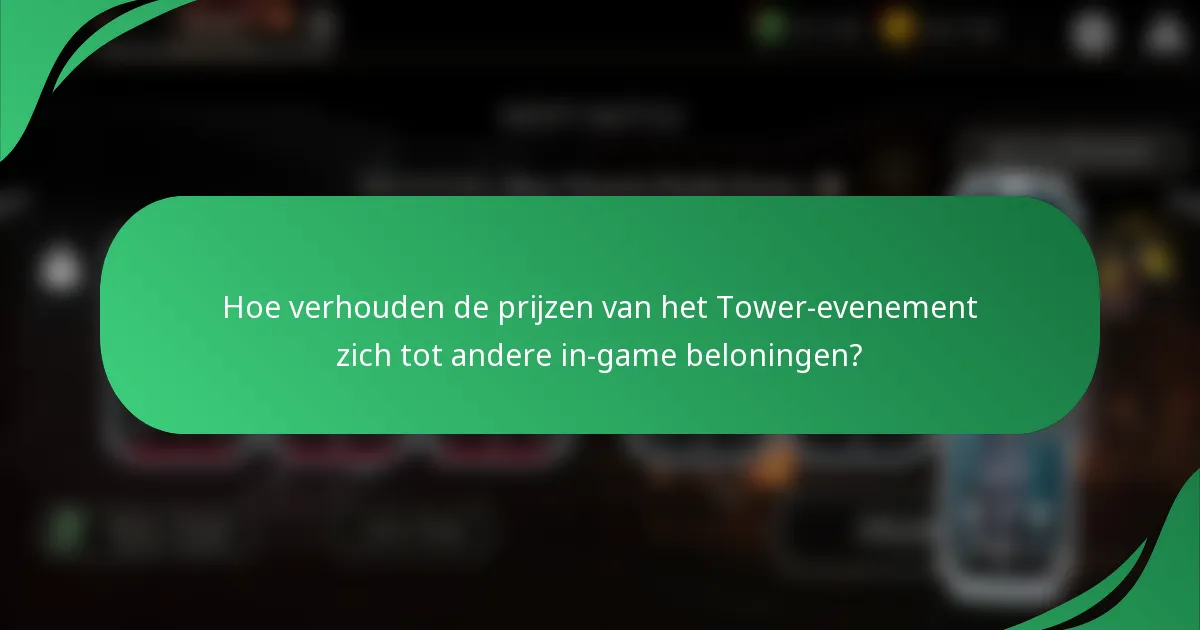 Hoe verhouden de prijzen van het Tower-evenement zich tot andere in-game beloningen?