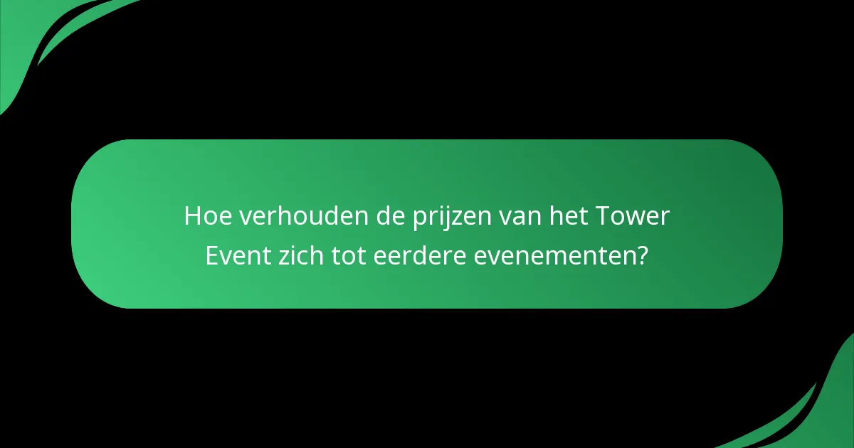 Hoe verhouden de prijzen van het Tower Event zich tot eerdere evenementen?