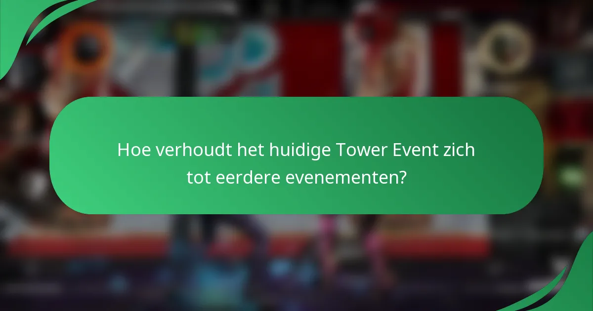Hoe verhoudt het huidige Tower Event zich tot eerdere evenementen?